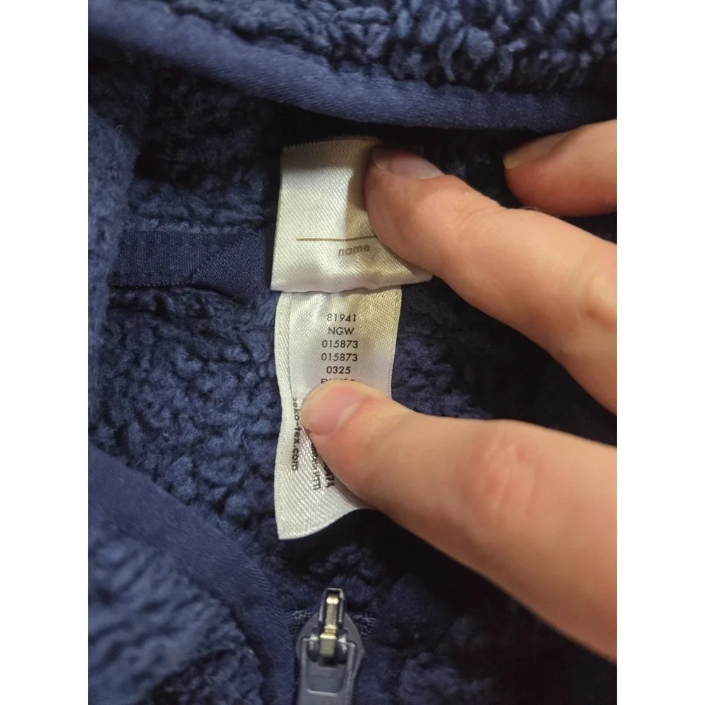 Hanna Andersson Marshmallow Fleece Full Zip Hoodie Jacket Navy Blue 90 cm 3T